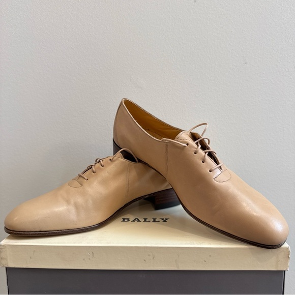 Bally | Shoes | Bally Mens Cream Leather Pedro Made In  display picture 1